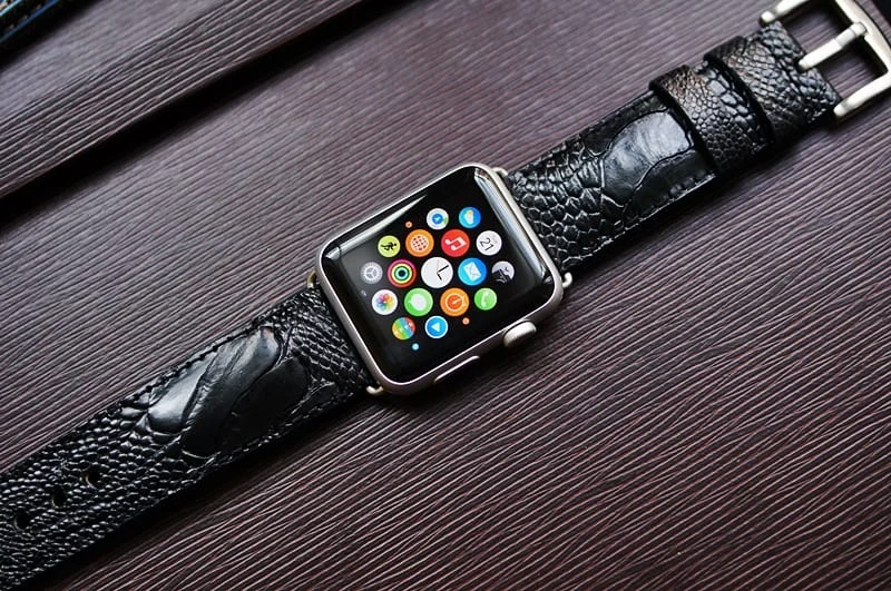 Handmade Ostrich Leg Strap 6 incl. Lugs Adapter + Buckle for Apple Watch (or Apple Watch Sport) 42mm or 38mm – image 5